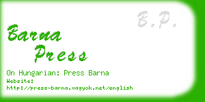 barna press business card